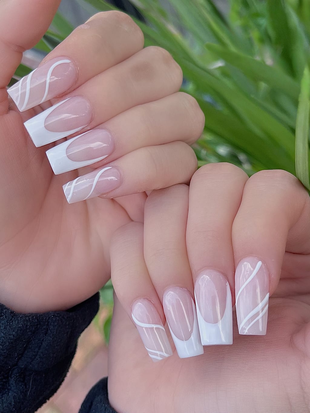 French-tip nail set at Palace Nail Spa in Midtown Tallahassee