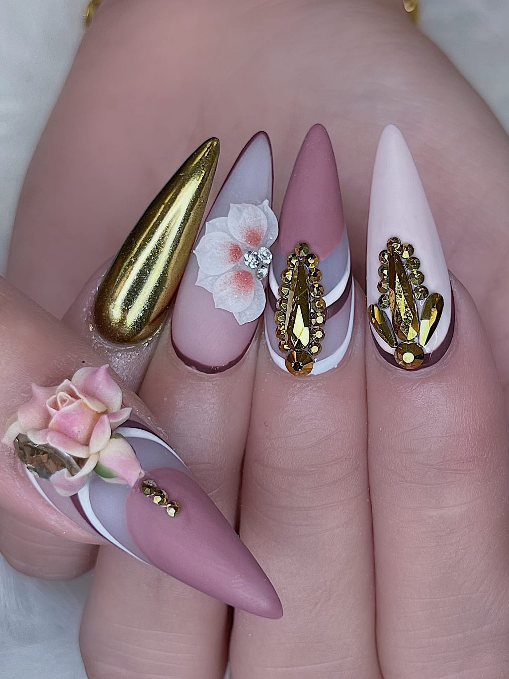 Fully custom freehand nail art at Palace Nail Spa in Midtown Tallahassee