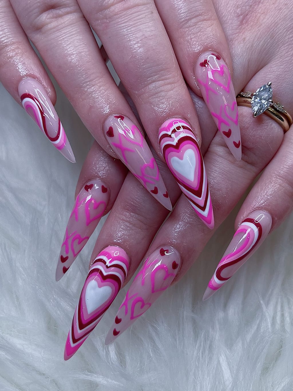 Glitter and gem nail design at Palace Nail Spa in Midtown Tallahassee
